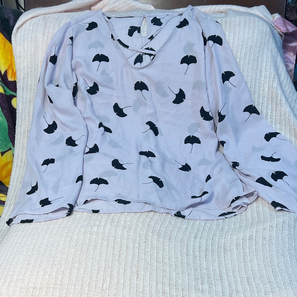 Elegant lilac and White Women's Blouse